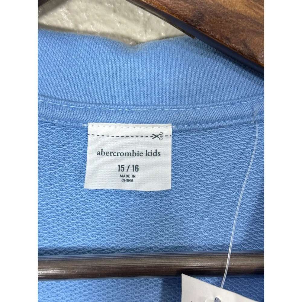 abercrombie kids Terry Romper 15/16 1/2 Zip Elastic Fleece Sky Blue Beach Resort